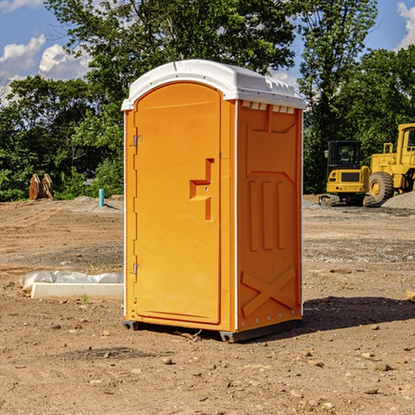 how often are the portable restrooms cleaned and serviced during a rental period in Fort Ann